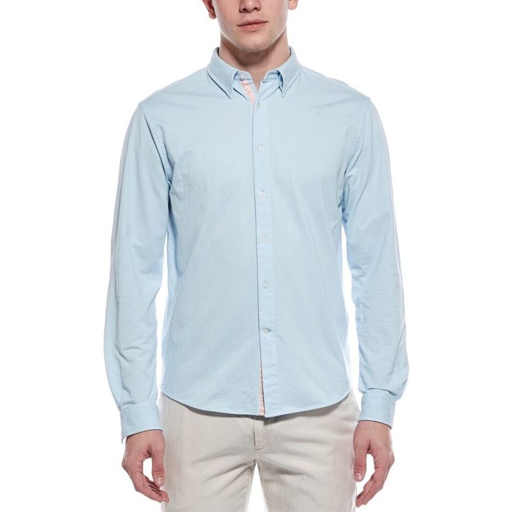 Le Club Mens  Andrew Button Shirt, Blue